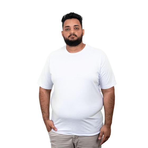 Imagem de Kit 2 Camiseta masculina básica Lisa Plus Size 100% Algodão 