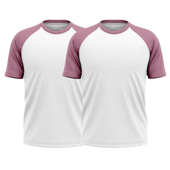 Imagem de KIT 2 Camiseta Térmica Esportiva Manga Curta Rash Guard Masculina Feminina Academia Treino Branco