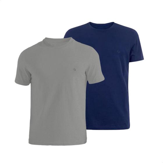 Imagem de Kit 2 Camisetas Algodão Premium Masculina Basica Manga Curta Premium