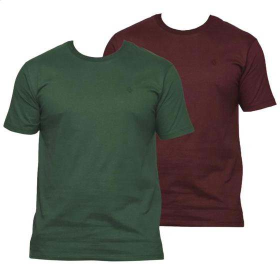 Imagem de Kit 2 Camisetas Algodão Premium Masculina Basica Manga Curta Premium