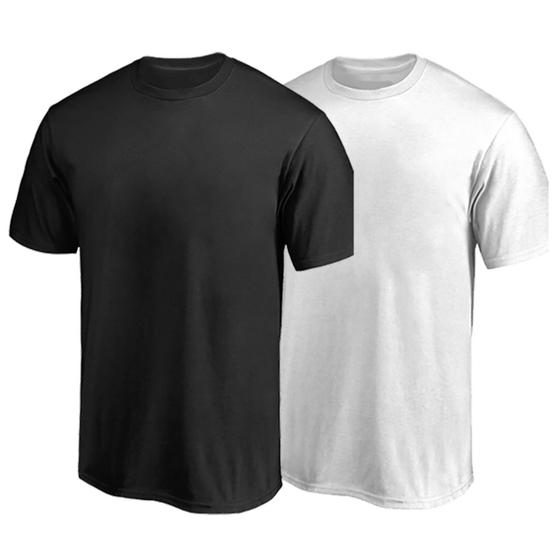 Imagem de Kit 2 Camisetas Básica Masculina Lisa Cores Neutras Sortidas do P ao EXG
