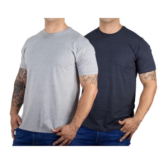 Imagem de Kit 2 Camisetas Básicas Masculina Algodão Premium Slim Fit Diversas Cores