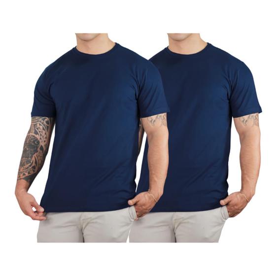 Imagem de Kit 2 Camisetas Básicas Masculina Algodão Premium Slim Fit Diversas Cores