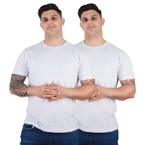 Imagem de Kit 2 Camisetas Básicas Masculinas 100% Algodão Premium TRV