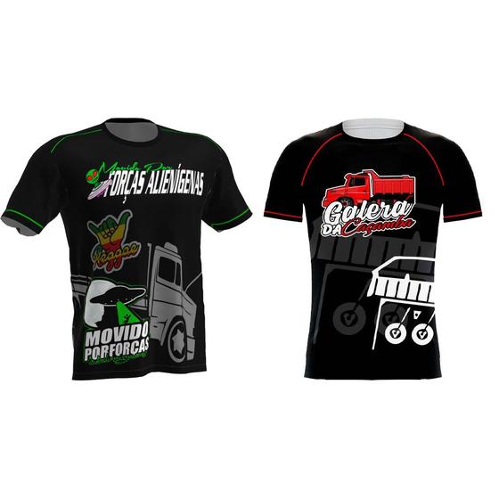 Imagem de Kit 2 Camisetas Camisas Caminhoneiro Estrada Malha Leve e Fresquinha Proteção UV