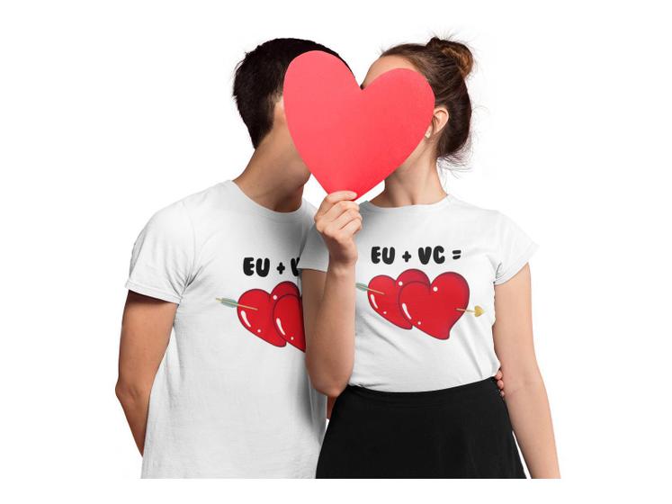 Imagem de Kit 2 Camisetas Dia dos Namorados Te Amo Casal Crush Namorado Noivos Branca