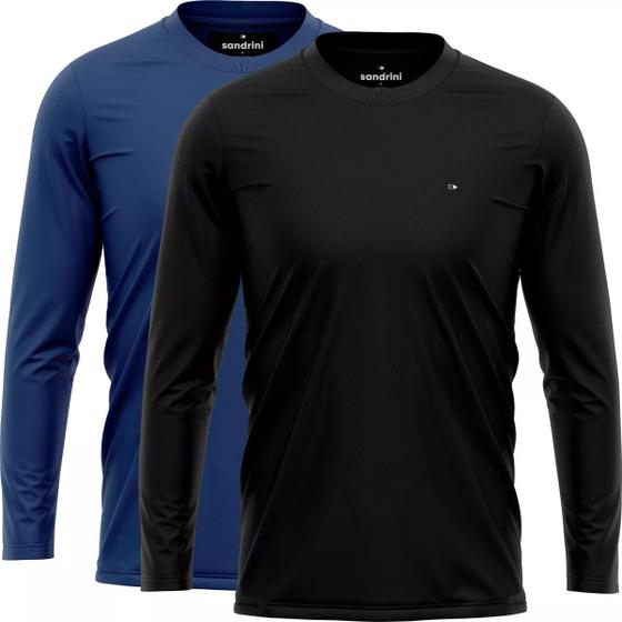 Kit 2 Camisetas Dry fit Sandrini Masculina Manga Longa Leve UV Academia Esportivo Menor preço em Kit 2 Camisetas Dry fit Sandrini Masculina Manga Longa Leve UV Academia Esportivo