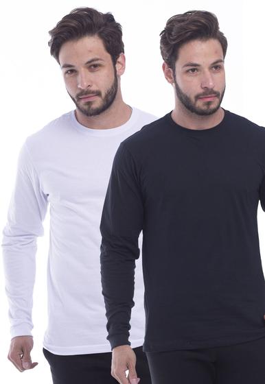 kit 2 Camisetas Manga Longa TechMalhas 100% Algodão meia estação Menor preço em kit 2 Camisetas Manga Longa TechMalhas 100% Algodão meia estação