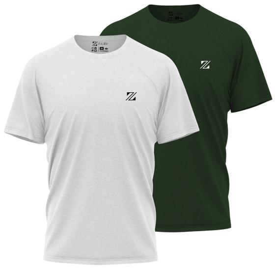 Imagem de Kit 2 Camisetas Masculina Slim 100% Algodão Gola Redonda Cores Variadas