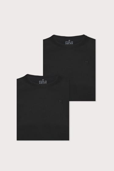 Imagem de Kit 2 Camisetas Masculinas 100% Algodão Polo Wear Preto