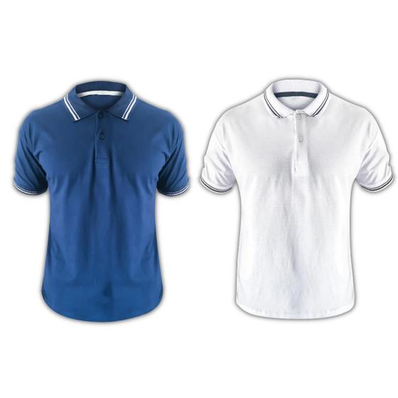 Imagem de Kit 2 Camisetas Polo Masculina Várias Cores Atacado Lisa Original