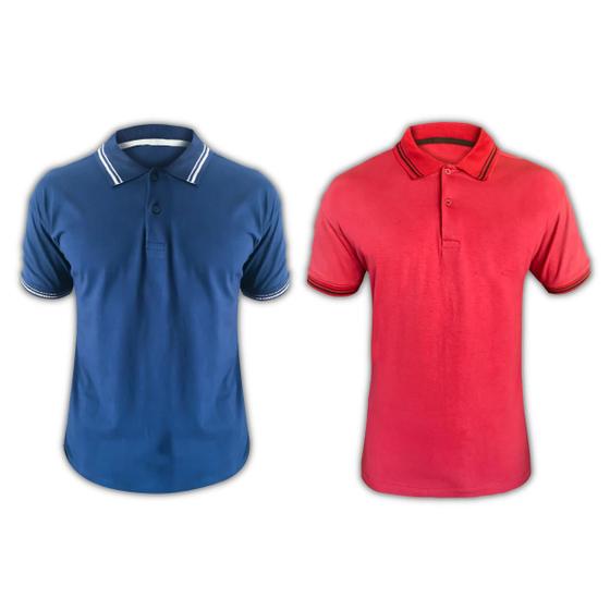 Imagem de Kit 2 Camisetas Polo Masculina Várias Cores Atacado Lisa Original