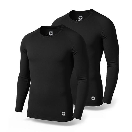 Imagem de Kit 2 Camisetas Térmicas Masculina Segunda Pele Camisa Uv50+ DryFit Proteção