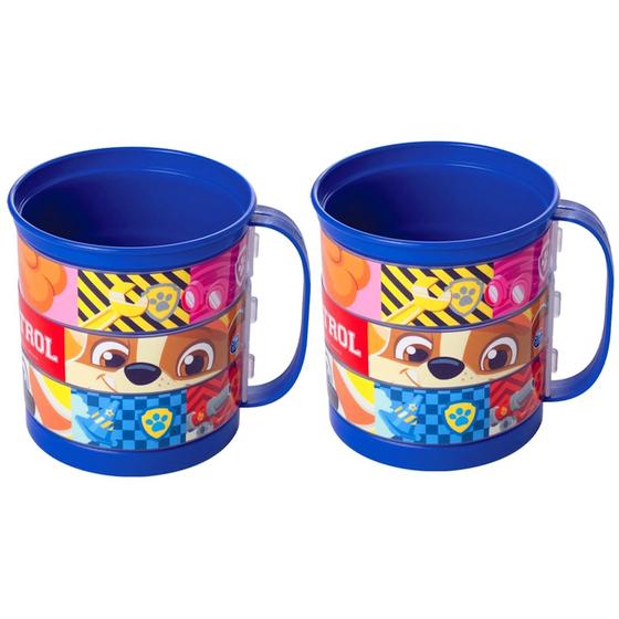 Imagem de Kit 2 Caneca Giratória Patrulha Canina Copo com Alça Plástica