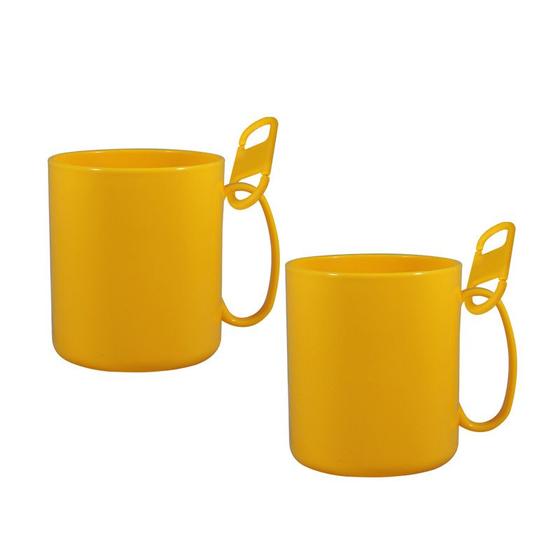 Imagem de Kit 2 Caneca Redonda Clipe Amarelo 400Ml Plástico