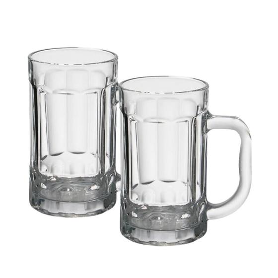 Imagem de Kit 2 Caneca Vidro Copo Chopp Cerveja 360ml Bar Restaurante Padaria