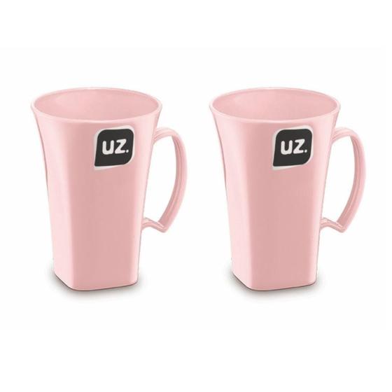 Imagem de Kit 2 Canecas Cappuccino com Alça Rosa UZ