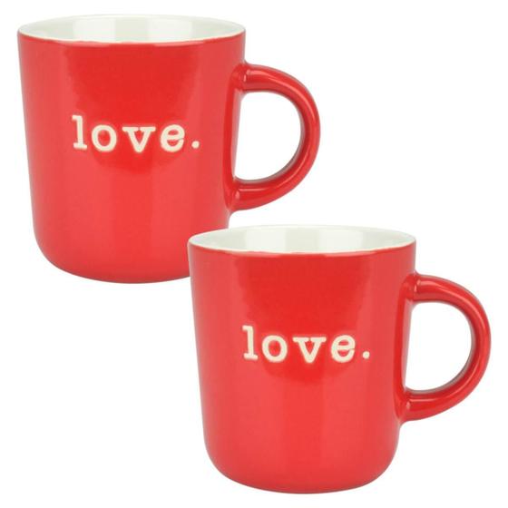 Imagem de Kit 2 Canecas De Porcelana Love Vermelho 170Ml Lyor