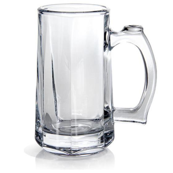 Imagem de Kit 2 Canecas Gourmet Servir Chopp Oslo Servir Bar Cervejaria 360ml Zero Grau Com Alça Apoio Dedo Vidro Reforçado Buffet