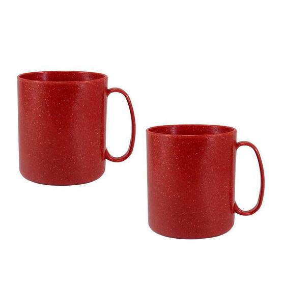 Kit 2 Canecas Redonda Fibra Madeira Vermelho 400Ml - Bb Store - Canecas - Magazine Luiza