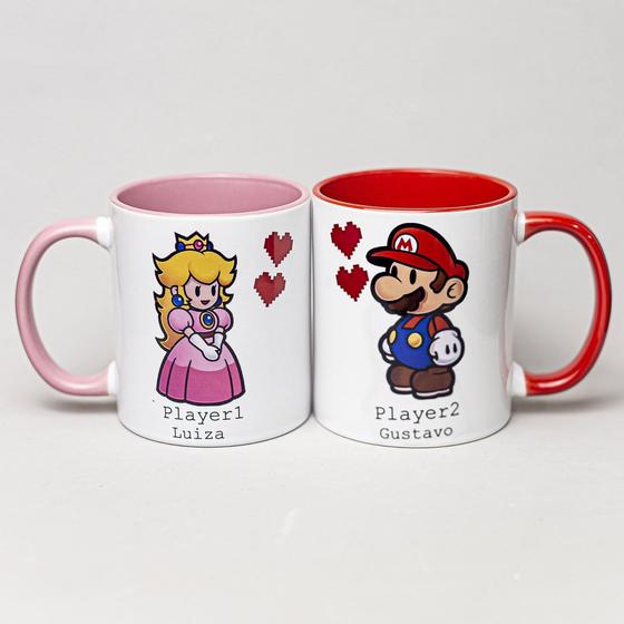 Imagem de Kit 2 Canecas, Super Mário + Princesa Peach