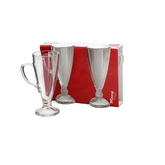 Kit 2 Canecas Taça Sobremesa Vidro 250ml Conjunto - Wincy Menor preço em Kit 2 Canecas Taça Sobremesa Vidro 250ml Conjunto - Wincy