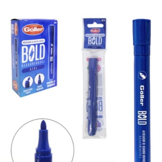 Imagem de Kit 2 canetas marcador para quadro branco cor azul.