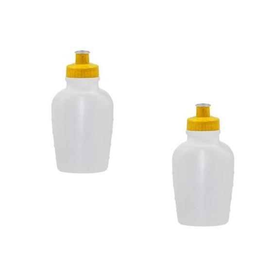 Imagem de Kit 2 Cantis 500Ml Tampa Fibra Madeira Amarelo