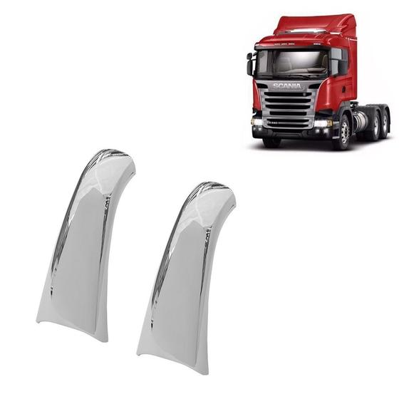 Imagem de Kit 2 Capa Cromada Acabamento da Maçaneta Scania S4/S5 P/G/R