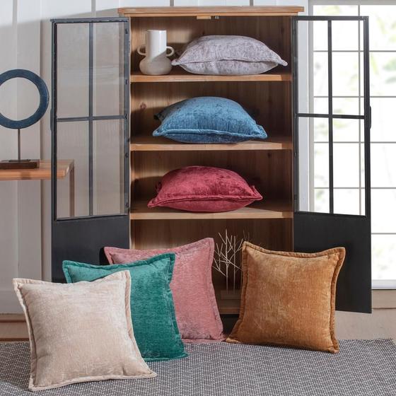 Imagem de Kit 2 Capa de Almofada 45 x45 Estampada Trabalhada Stacy Jolitex Cor Lisa