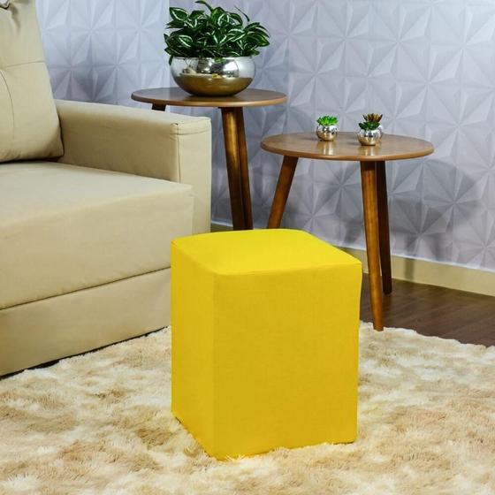 Imagem de Kit 2 Capa De Puff Plus Premium Quadrado Amarelo