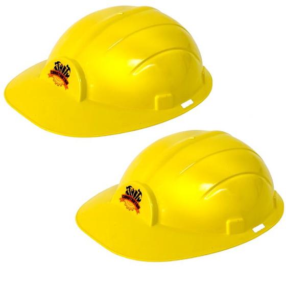 Imagem de Kit 2 Capacetes de Operário Infantil de Brinquedo com Elástico