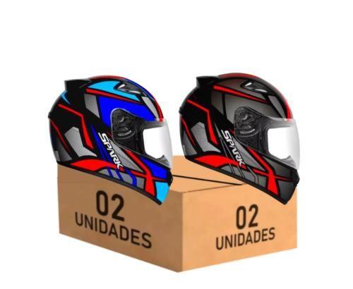Imagem de Kit 2 Capacetes Ebf Spark Spider Azul e Vermelho
