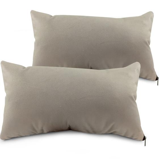 Kit 2 Capas De Almofada Decorativa Para Sala Com Ziper Suede 30x50cm - BF Colchões Menor preço em Kit 2 Capas De Almofada Decorativa Para Sala Com Ziper Suede 30x50cm - BF Colchões