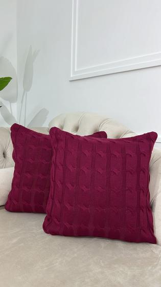 Imagem de Kit 2 Capas De Almofada Decorativa Tricot 45x45 Sofa Cama