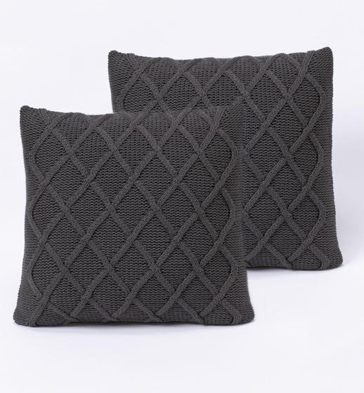 Imagem de Kit 2 Capas De Almofada Tricot 45x45cm C/ zíper Sofa Trico KIT2106445