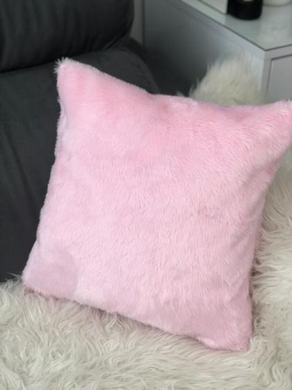 Imagem de Kit 2 Capas De Para Almofada Pelinho 40x40 Varias Cores Pelúcia Curta Fofo Fofinha Pelo Sintético