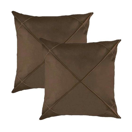 Imagem de Kit 2 Capas para Almofada Drapeada em Veludo Quadrada 50x50 com Enchimento