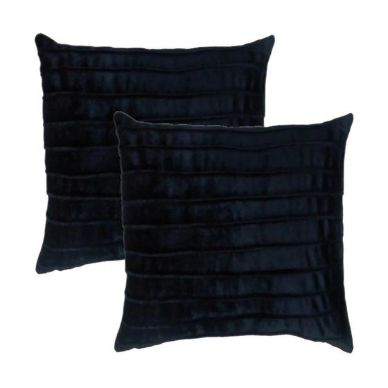 Imagem de Kit 2 Capas para Almofada Drapeada Line em Veludo Quadrada 50x50