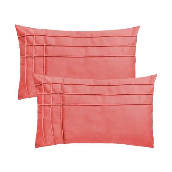 Imagem de Kit 2 Capas para Almofada Drapeada Line T Retangular em Veludo Várias Cores