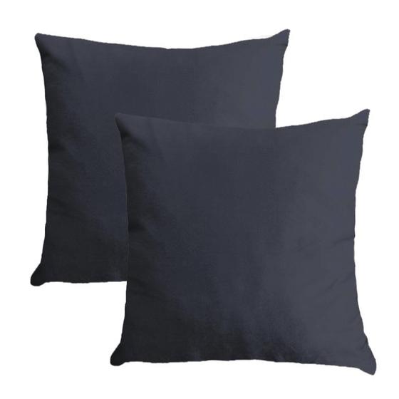 Imagem de Kit 2 Capas para Almofada em Veludo Liso 43x43 com Enchimento 50x50 Várias Cores