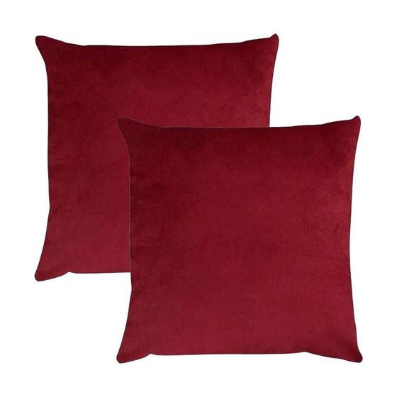 Imagem de Kit 2 Capas para Almofada em Veludo Liso Quadrada 43x43 Com Enchimento 45x45 Várias Cores
