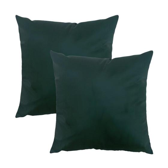Imagem de Kit 2 Capas para Almofada em Veludo Liso Quadrada 43x43 Com Enchimento 45x45 Várias Cores
