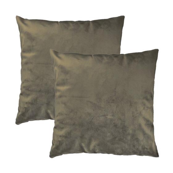 Imagem de Kit 2 Capas para Almofada em Veludo Liso Quadrada 43x43 Com Enchimento 45x45 Várias Cores