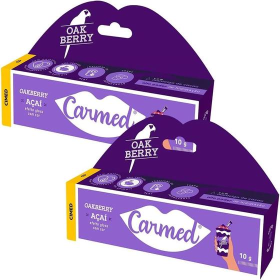 Imagem de Kit 2 Carmed Açaí Efeito Gloss com Cor 10g Cada