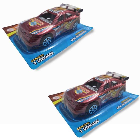 Imagem de Kit 2 Carrinhos Fricção Race Infatil Carro Corrida Possantes