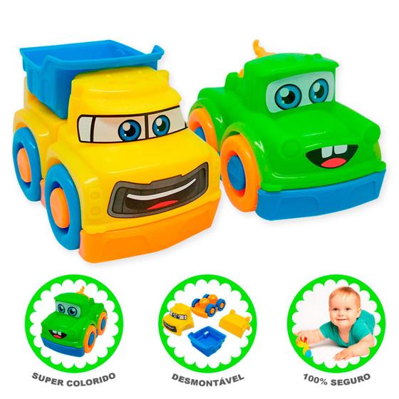 Imagem de Kit 2 Carrinhos Monta Desmonta p/ Bebês Brinquedo Infantil