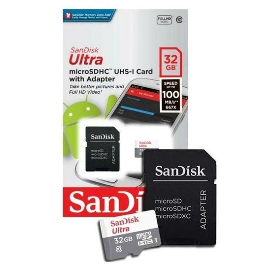 Imagem de Kit 2 Cartão Memória 32Gb Micro Sd Ultra Sandisk