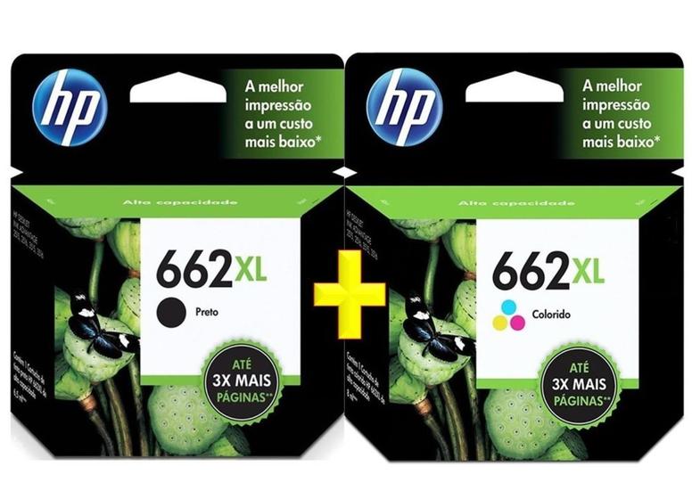 Imagem de Kit 2 cartucho hp 662xl 1black 1color 2516 2546 2646 3516 3546