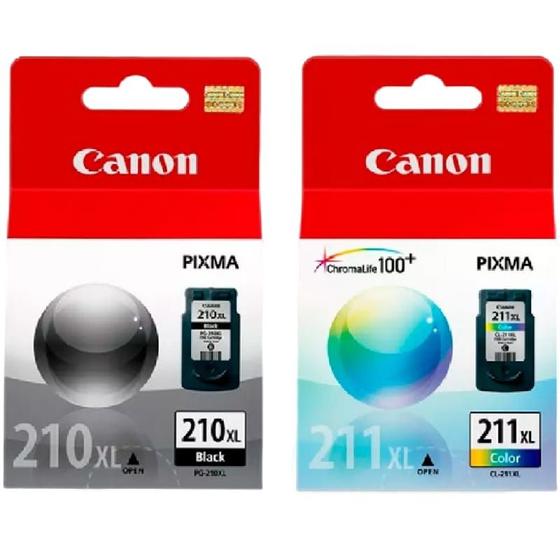 Imagem de Kit 2 cartuchos canon pg210xl preto e cl211xl color